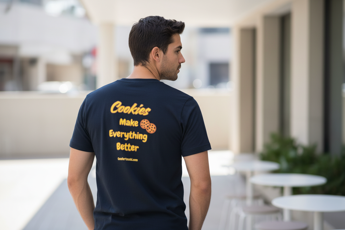 Navy Shirt - Back View with Actual Design