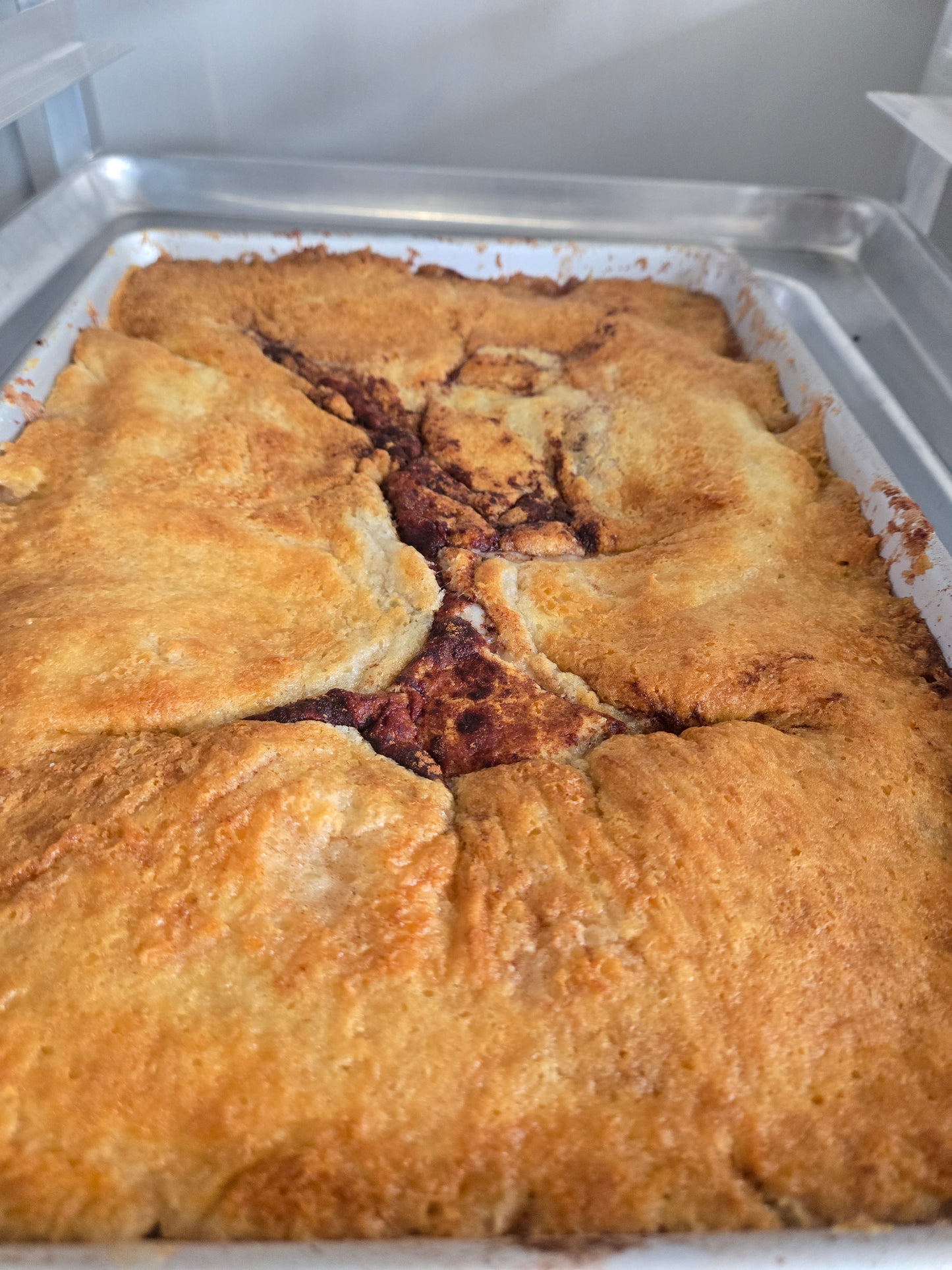 Pan of Peach Cobbler